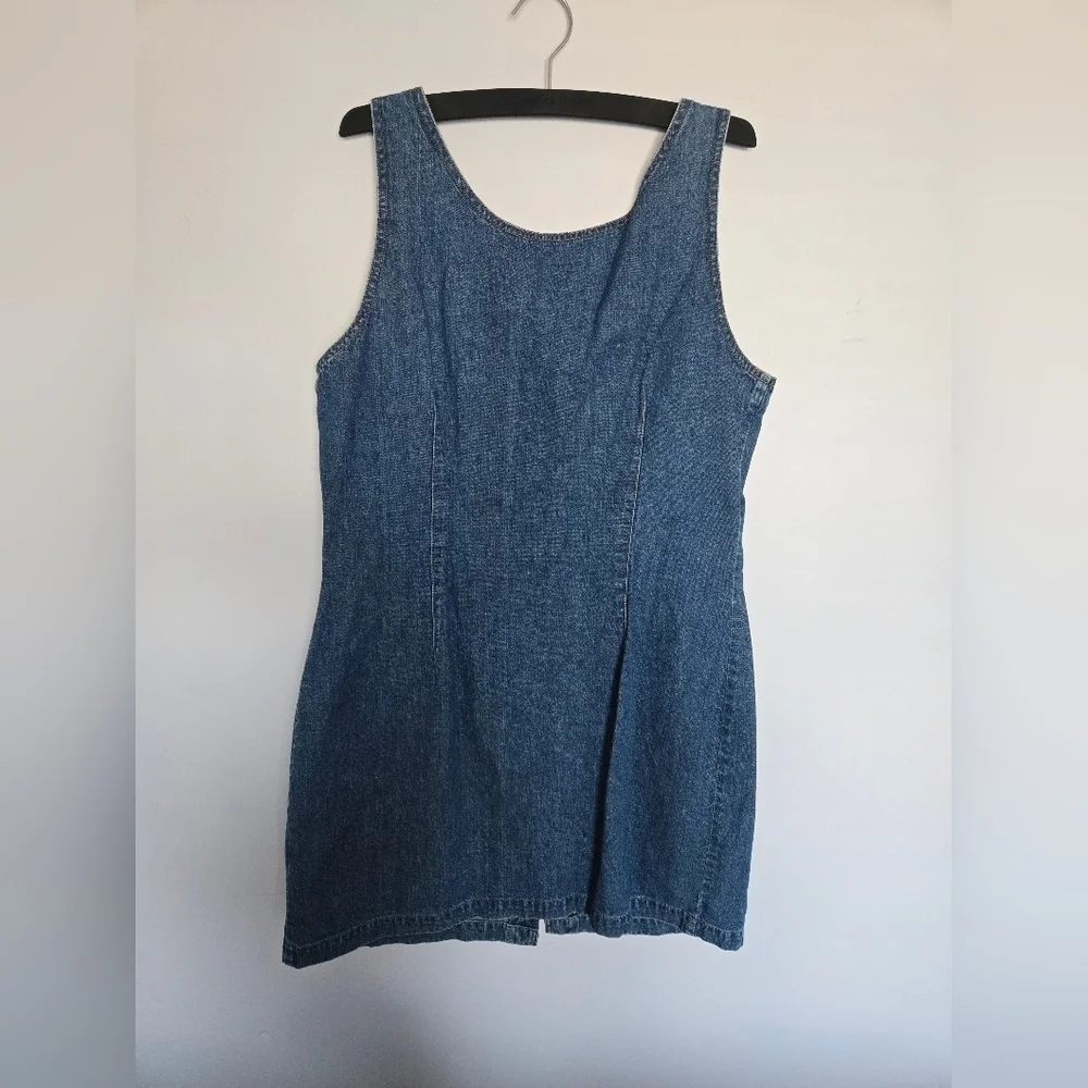 VTG St. Johns Bay Denim Button-Down Sleeveless Dress - Picture 2 of 6